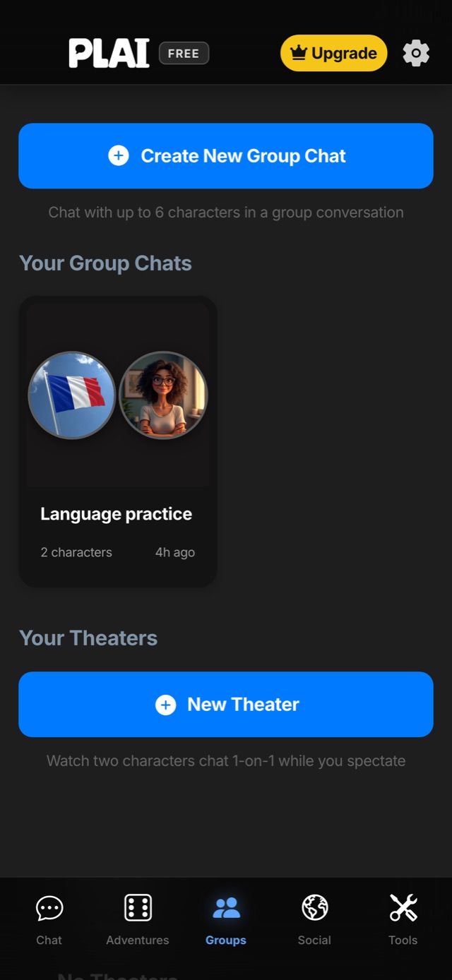 A group chat with two AI characters